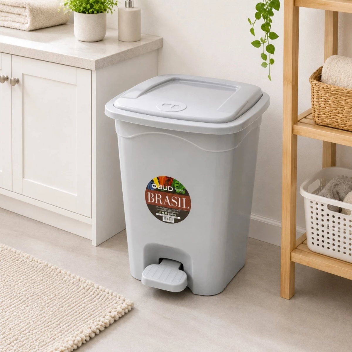 Lixeira com Pedal 13L - Linha Higiene & Organização