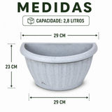 Vaso Grego de Parede Marmorizado Meia Lua 2,8L