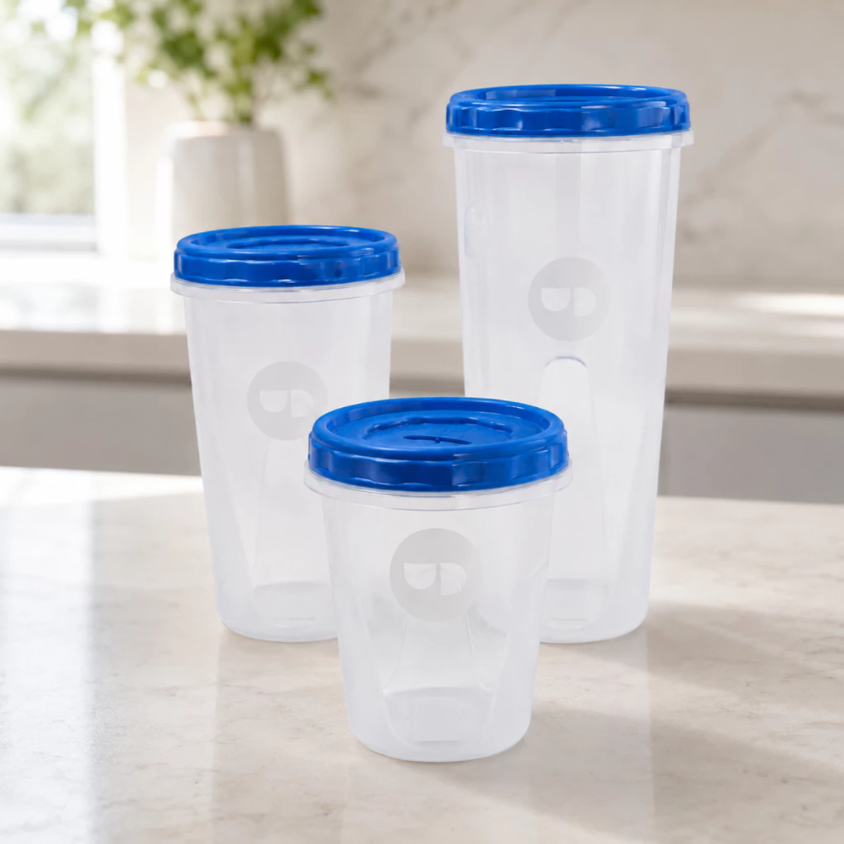 Kit 3 Pote Organizador Tampa Rosqueável 1L 1,5L e 2L Para Cozinha