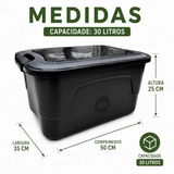 Caixa Organizadora Multiuso 30L com Trava e Empilhamento