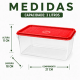 Organizador Multiuso 3L com Tampa Caixa Plástica Transparente