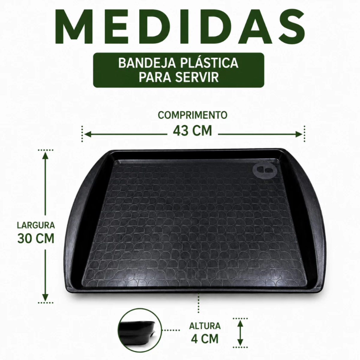 Bandeja Fast Food Restaurante Lanchonete Plástica Profissional Reforçada Para Servir