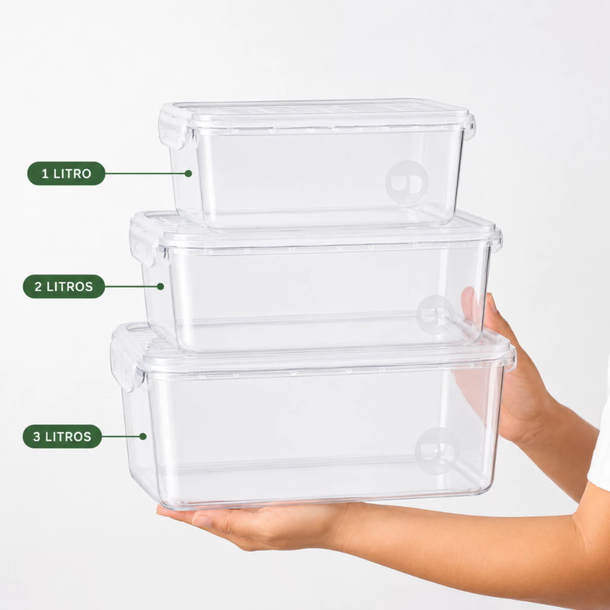 Kit 5 Pote Transparente Elegance Resistente Prático