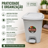 Lixeira com Pedal 13L - Linha Higiene & Organização