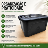 Caixa Organizadora Multiuso 30L com Trava e Empilhamento