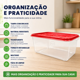 Organizador Multiuso 3L com Tampa Caixa Plástica Transparente