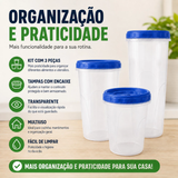 Kit 3 Pote Organizador Tampa Rosqueável 1L 1,5L e 2L Para Cozinha
