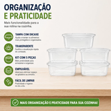 Kit 5 Pote Organizador 700ml com Tampa Leve 5 Pague 4