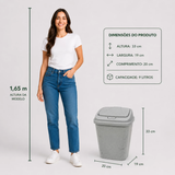 Lixeira 9L Click Marmorizada de Plástico com Tampa Para Cozinha