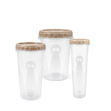 Kit 3 Pote Organizador Tampa Rosqueável 1L 1,5L e 2L Para Cozinha