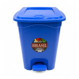 Lixeira 13 L Quadrada Azul com Pedal e Tampa para Cozinha