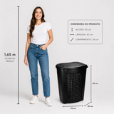 Lixeira Rattan 45 Litros Profissional - Design Elegante e Alta Resistência
