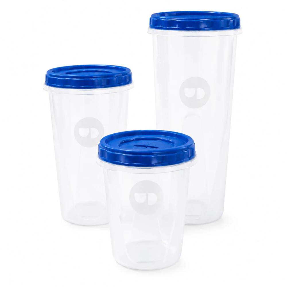 Kit 3 Pote Organizador Tampa Rosqueável 1L 1,5L e 2L Para Cozinha