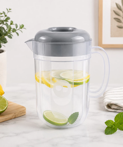 Jarra de Suco Redonda com Tampa Colorida 3,5L Multiuso
