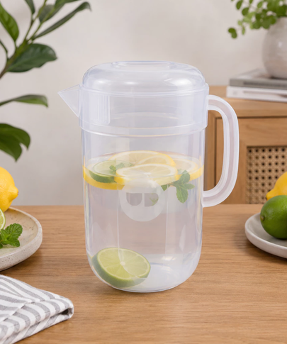 Jarra de Suco Redonda com Tampa Colorida 3,5L Multiuso