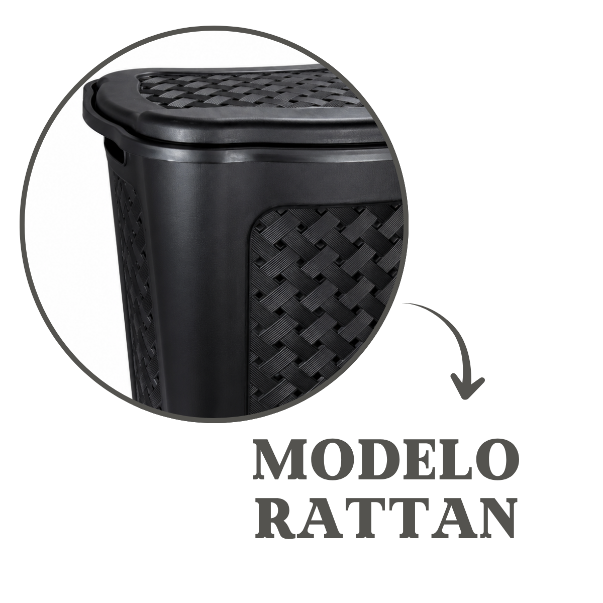 Lixeira Rattan 45 Litros Profissional - Design Elegante e Alta Resistência
