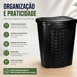 Lixeira Rattan 45 Litros Profissional - Design Elegante e Alta Resistência