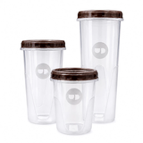 Kit 3 Pote Organizador Tampa Rosqueável 1L 1,5L e 2L Para Cozinha