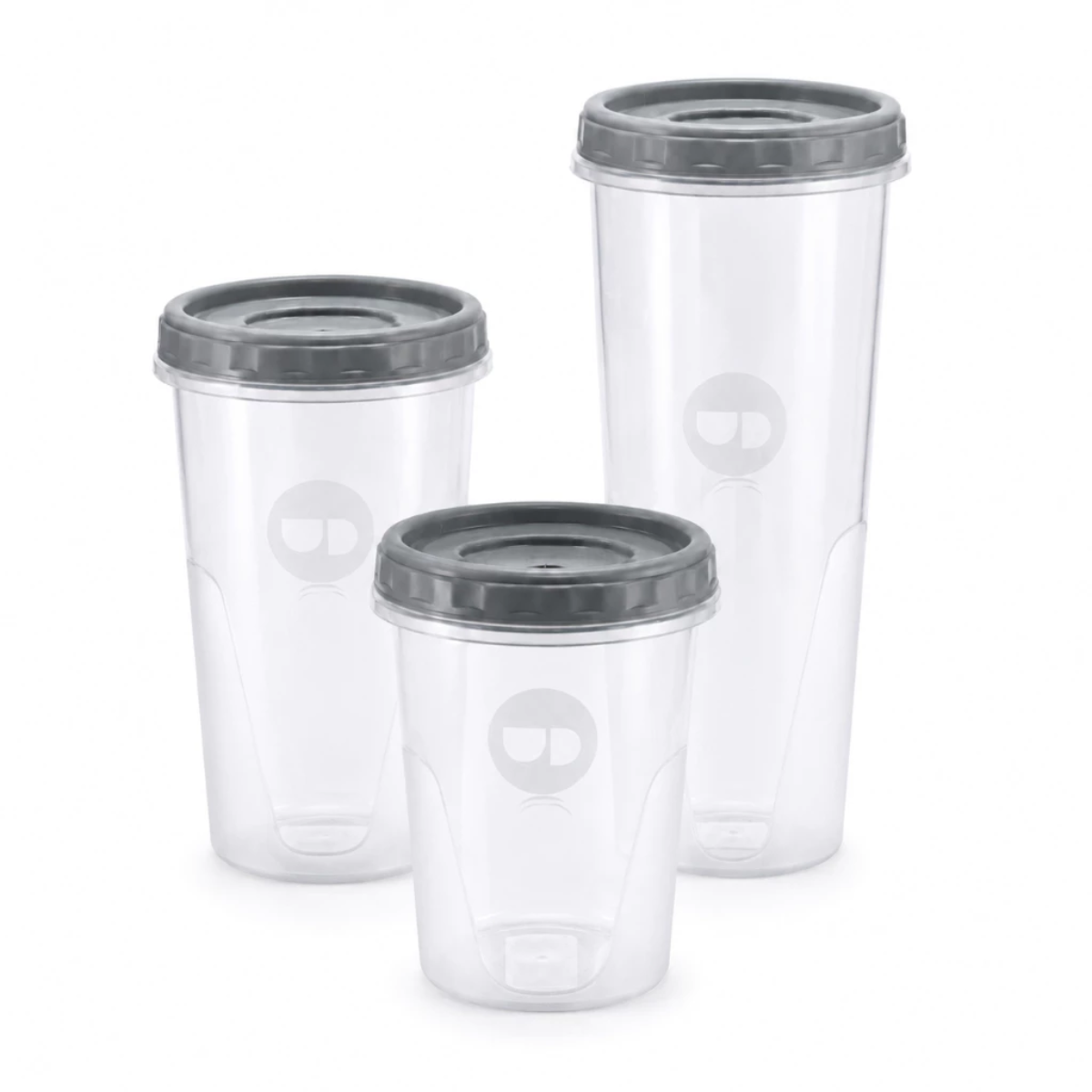 Kit 3 Pote Organizador Tampa Rosqueável 1L 1,5L e 2L Para Cozinha